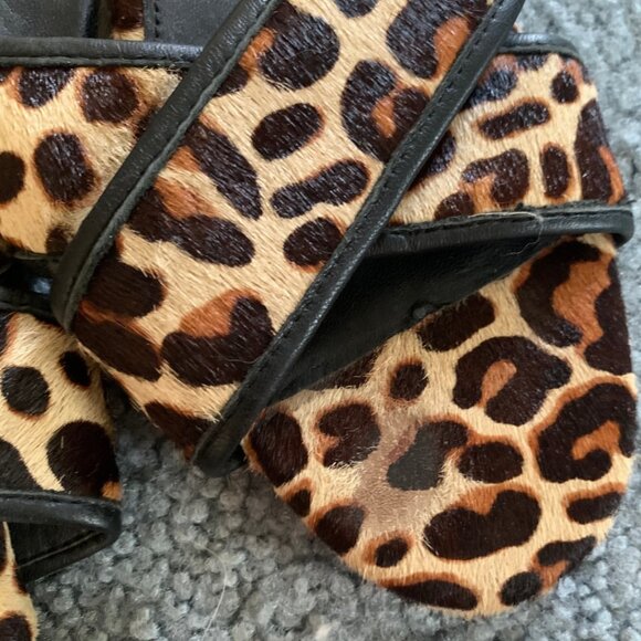J. CREW CORA CRISSCROSS SANDALS IN LEOPARD - SIZE 8 - Picture 6 of 8